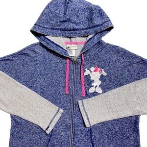 Disney Parks Minnie Mouse Women’s Zip Hoodie Jacket – Blue, Size M